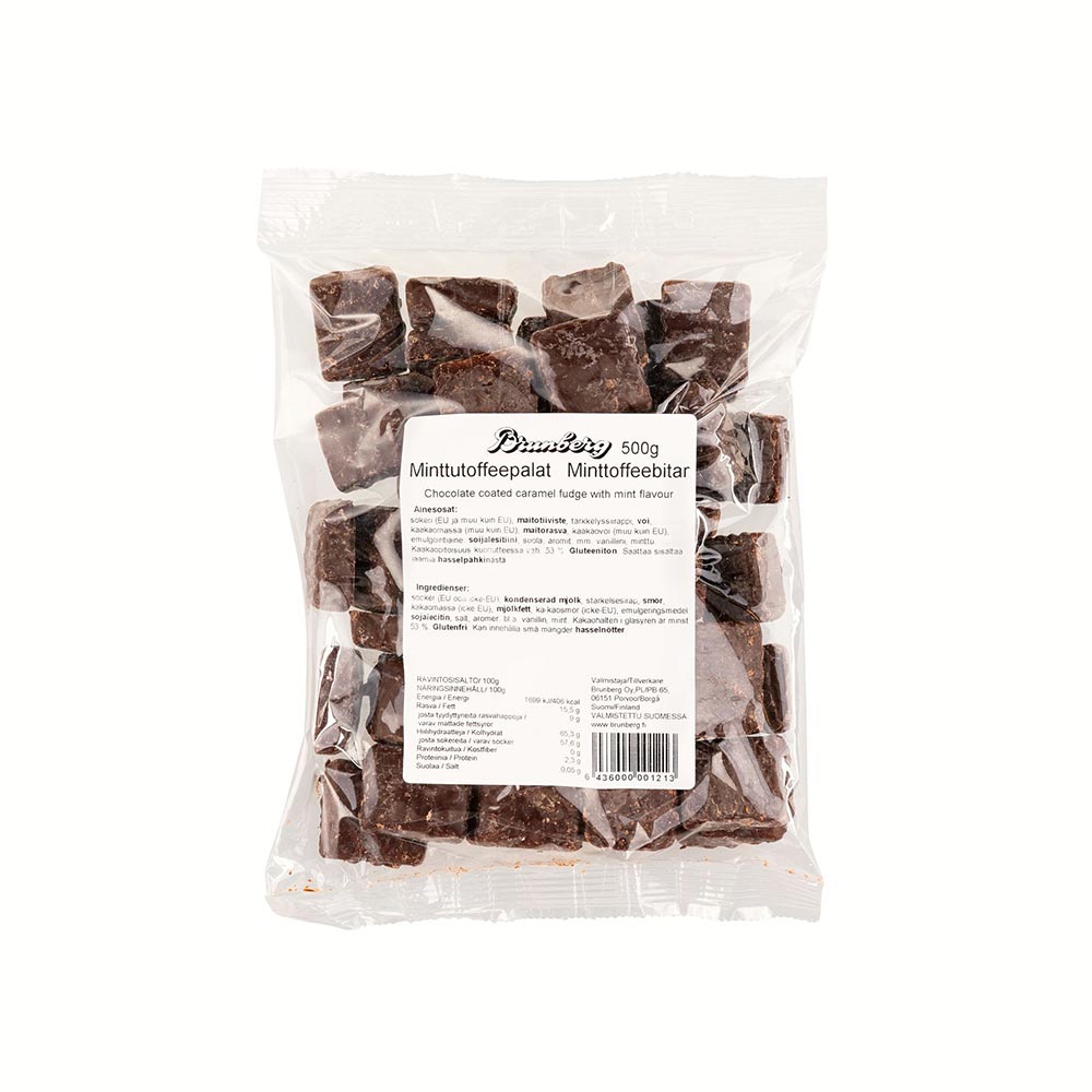 Brunberg Chocolate Coated Caramel Fudge With Mint Flavour 500 g