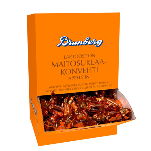 Brunberg - Messuboksi_Laktoositon Maitosuklaakonvehti_appelsiini_auki_1000x1000px